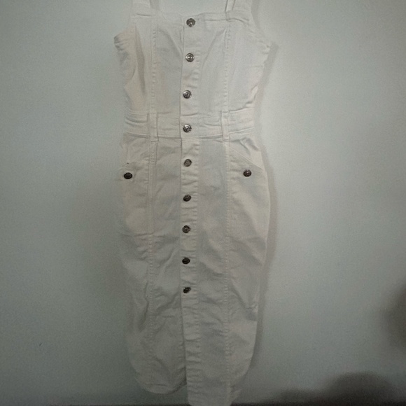 White Button down jean dress - Picture 3 of 3
